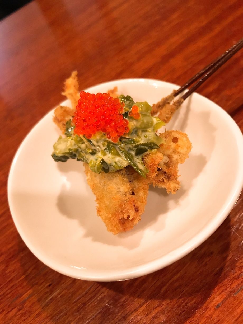 ほたるいかと菜の花のアイオリマスタード和え