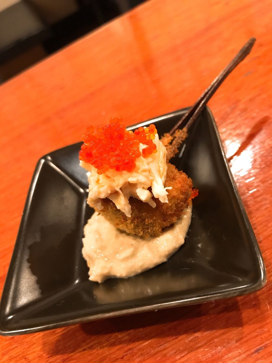 ずわい蟹とアボカドの生湯葉のせ