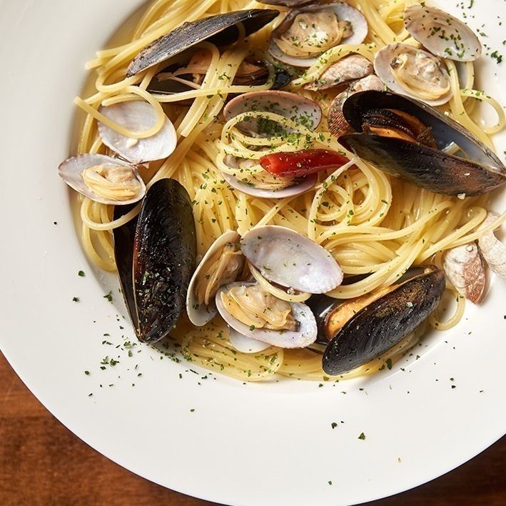 ムール貝とあさりのボンゴレビアンコ（￥１２８０）