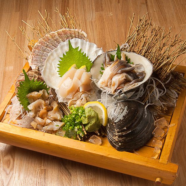 旬の活貝3種お刺身盛り合わせ