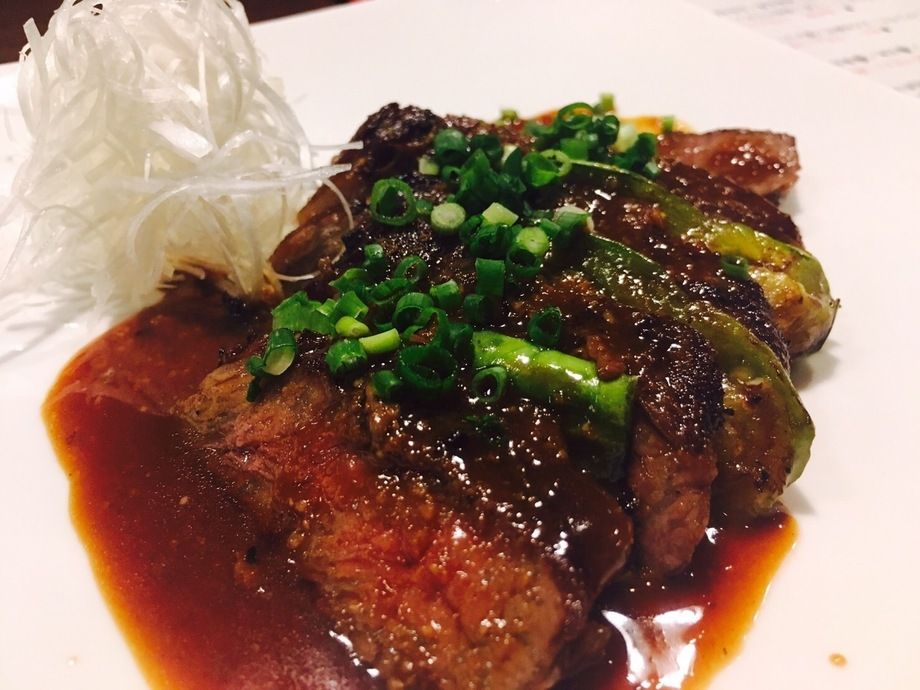 青天コース + 広東式ステーキ（8640）