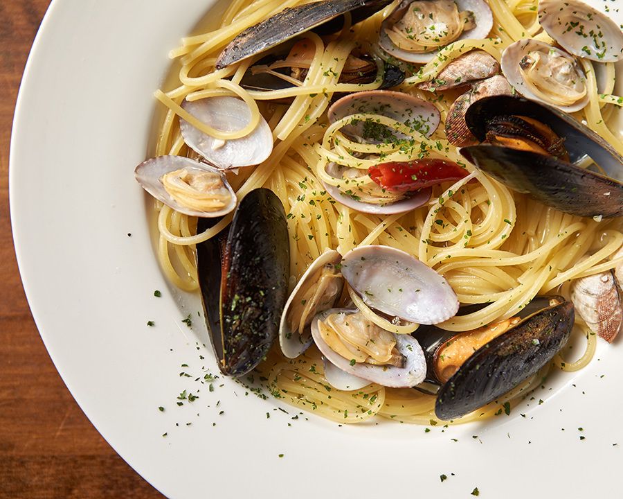 ムール貝とあさりのボンゴレビアンコ（￥１２８０）