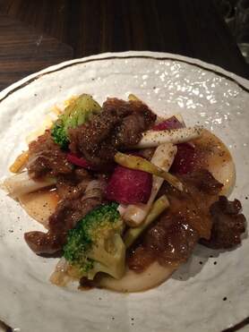 国産牛肉の黒胡椒炒め