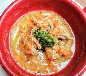 フィレンツェのもつ煮込み「ランプレドット」　サルサヴェルデ添え