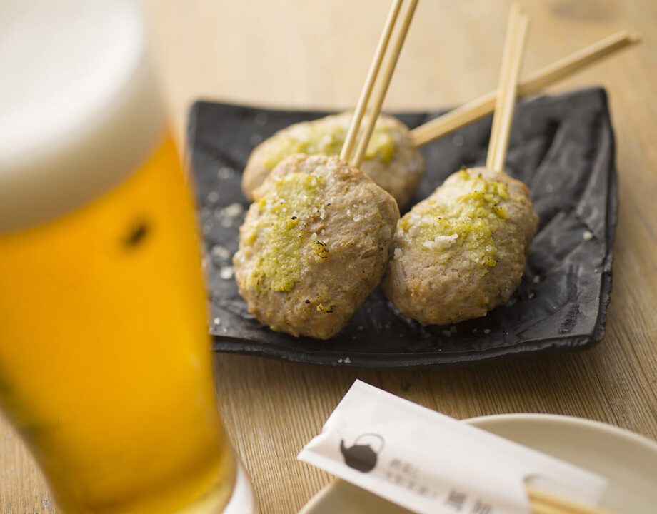 鶏つくねの塩わさび焼き 