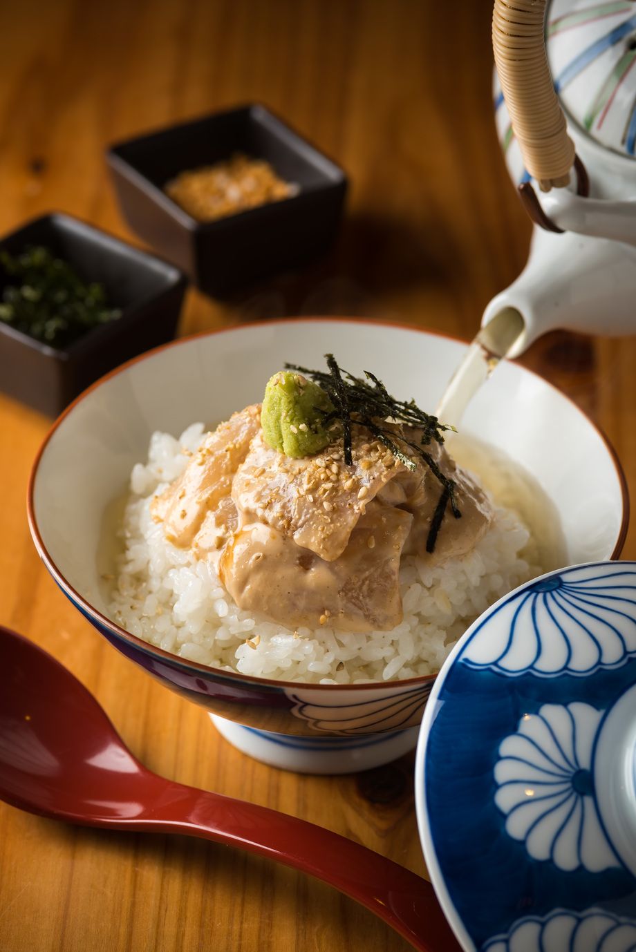 真鯛のごま和えのお茶漬け