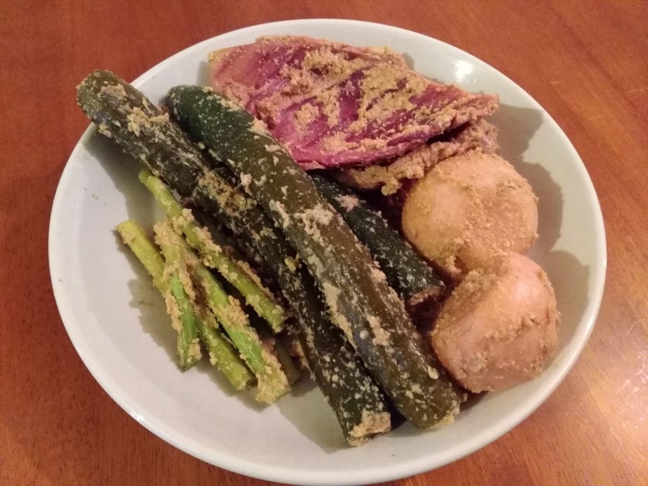 自家製のぬか漬け盛り合わせ（480円）