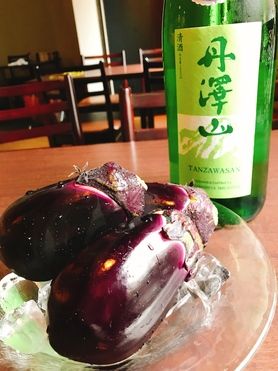 水茄子水風船　梅ドレッシングがけ