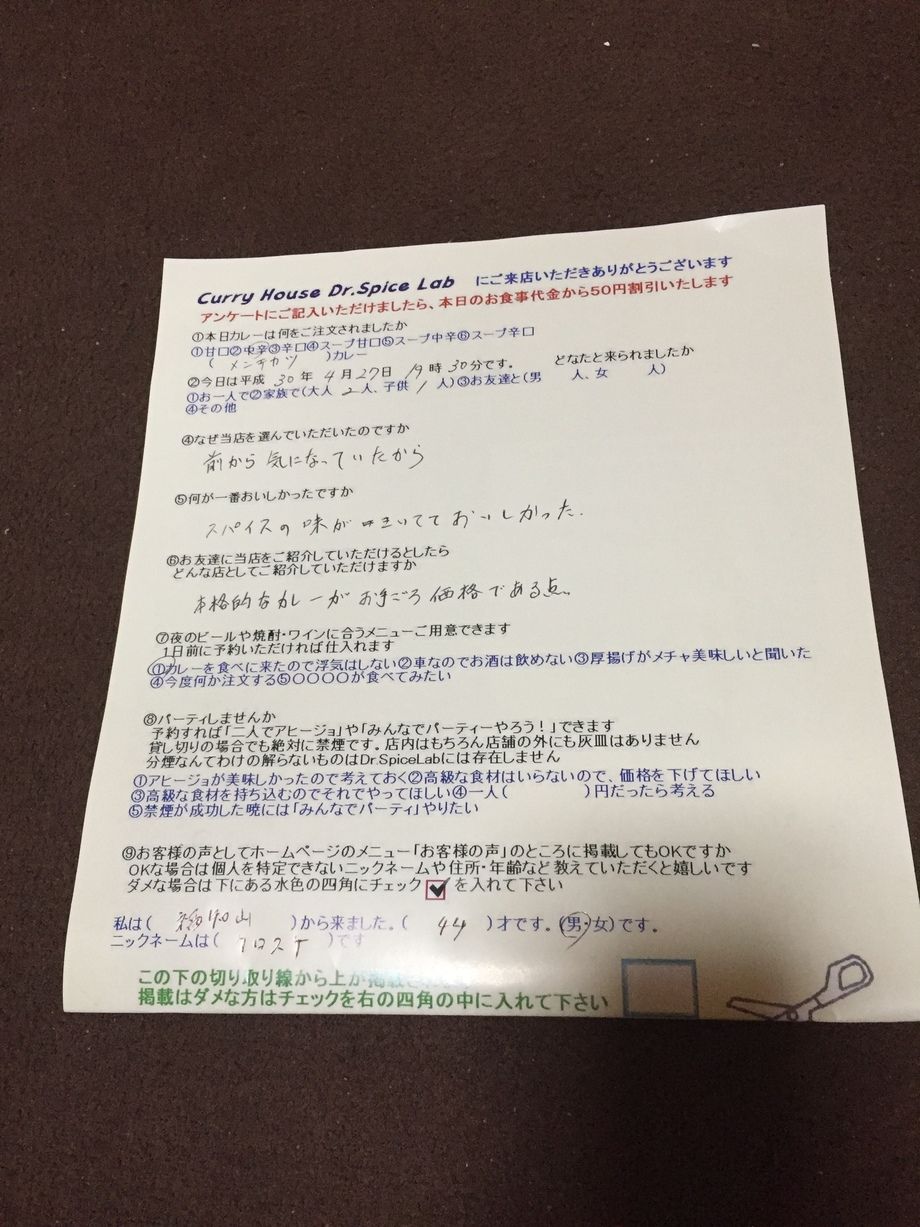 クロスケさんご来店ありがとうございます