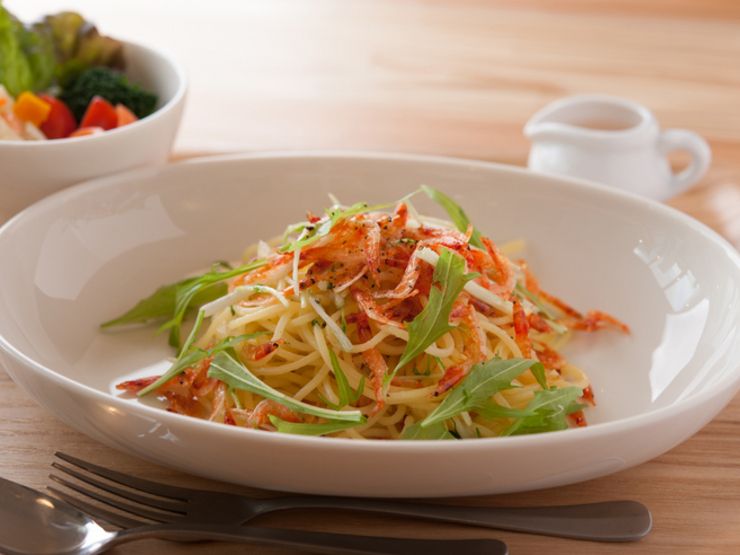桜エビと青菜のパスタ