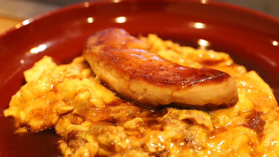 ふわとろオムレツのフォアグラのせ〜キノコのラグーと〜（1450）