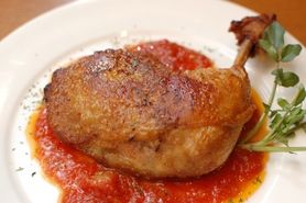 鶏もも肉のコンフィ〜トマトソースと〜