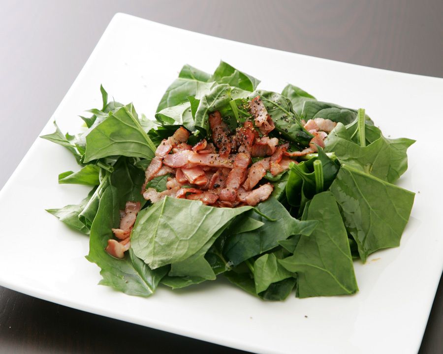 ほうれん草とベーコンのサラダ