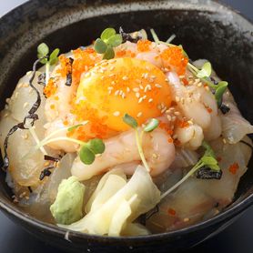 甘海老＆白身魚漬け丼 Fresh Pink Shrimp & White fish Bowl