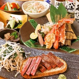 神戸牛とたらば蟹の贅沢コース