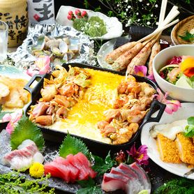 【メインが選べる豪華コース】4,980円５時間飲み放題付！8名様以上でお得に《個室/飲み放題/デート》