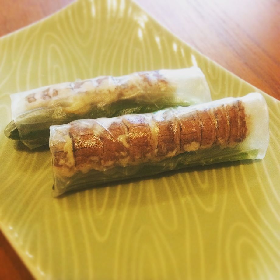 石狩産シャコの生春巻き（350円）