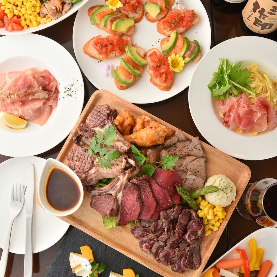 【肉づくし◎】2.5時間飲み放題付「ラッキー肉バルコース」【全7品/4800円→3800円】