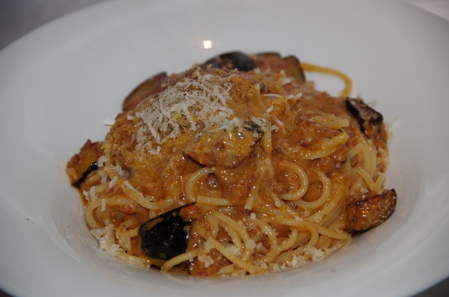 揚げ茄子のクリームミートソース