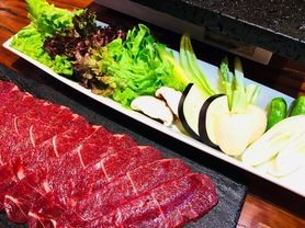 【御予約】無薬飼育「会津馬肉」溶岩焼きしゃぶコース