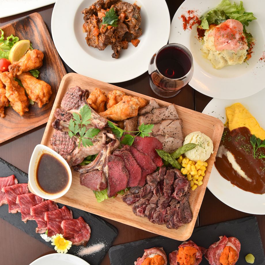 【豪華宴会♪】3時間飲み放題付「A5和牛食べ尽くし！ダイヤモンド肉バルコース」【全9品/6800円→5800円】