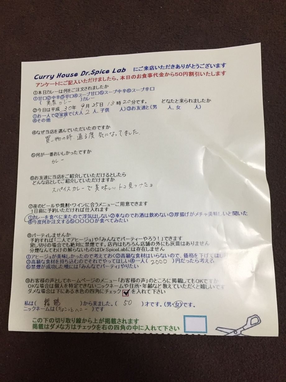 舞鶴のちょこっとハニーさん初来店ありがとうございます