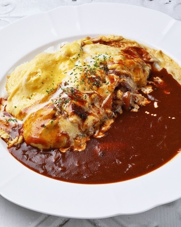 オムハヤシ+ミニサラダ＆スープ