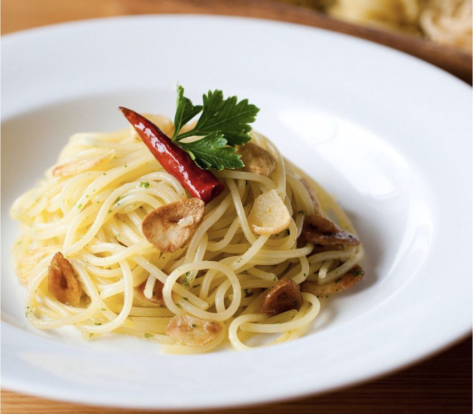 ちりめんじゃこと水菜のペペロンチーノ