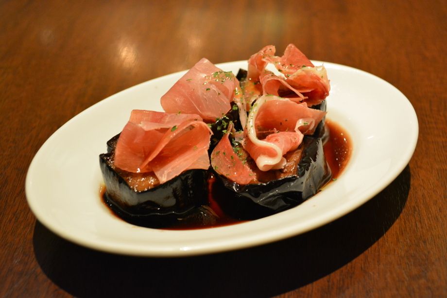 茄子のバルサミコマリネwith生ハム（400円（税抜））