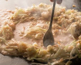 梅しそシラスもんじゃ焼き