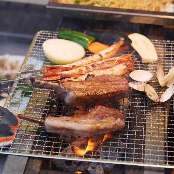  【BBQプランA】牛ハラミや三元豚串、焼きそばなど豪快BBQ