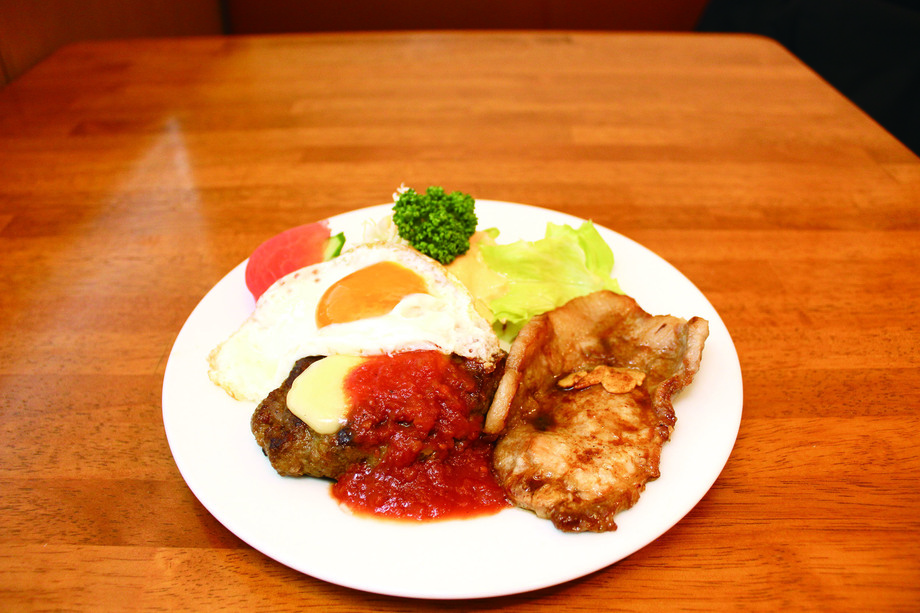 選べるハンバーグペアメニュー【ハンバーグイタリアン＆ポークソテーガーリック醤油】（税込１１８０）