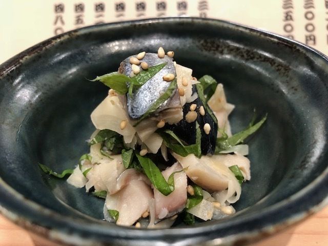 【一品】〆サバの薬味和え（350円）