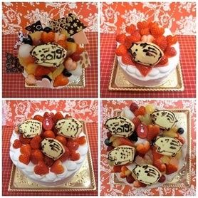 ２０１９年　うりぼうクッキートッピングのホールデコレーションケーキ♪(*^▽^*)