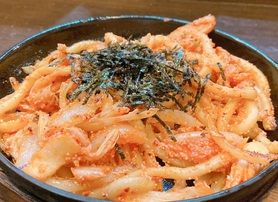 たらことキムチのバターうどん