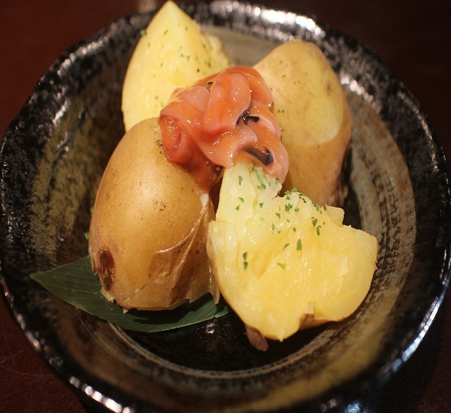 北あかりの塩辛和え