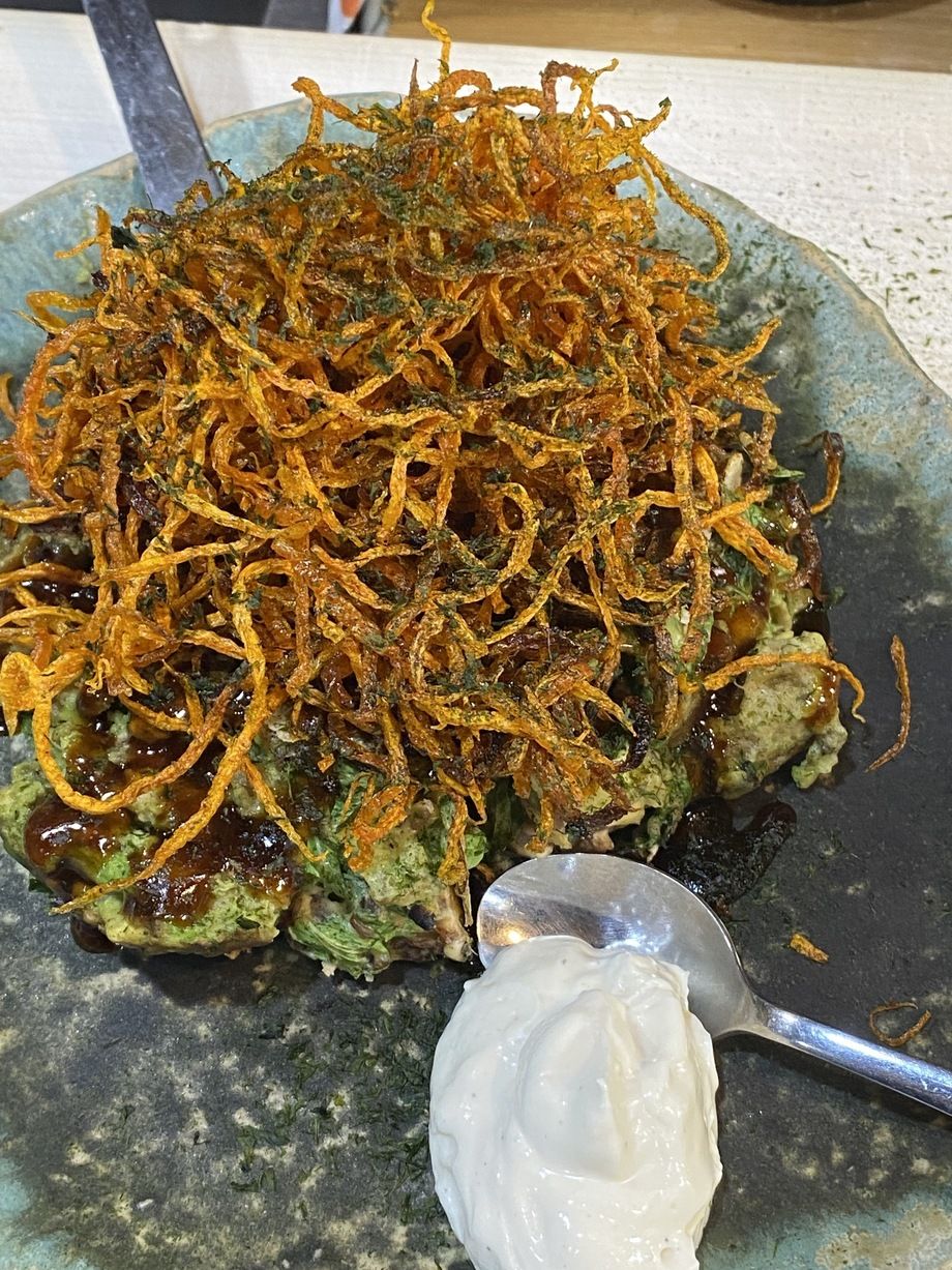 ベビーリーフと玄米のお好み焼き