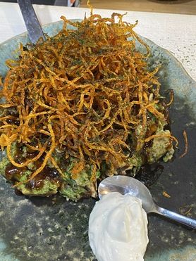 ベビーリーフと玄米のお好み焼き