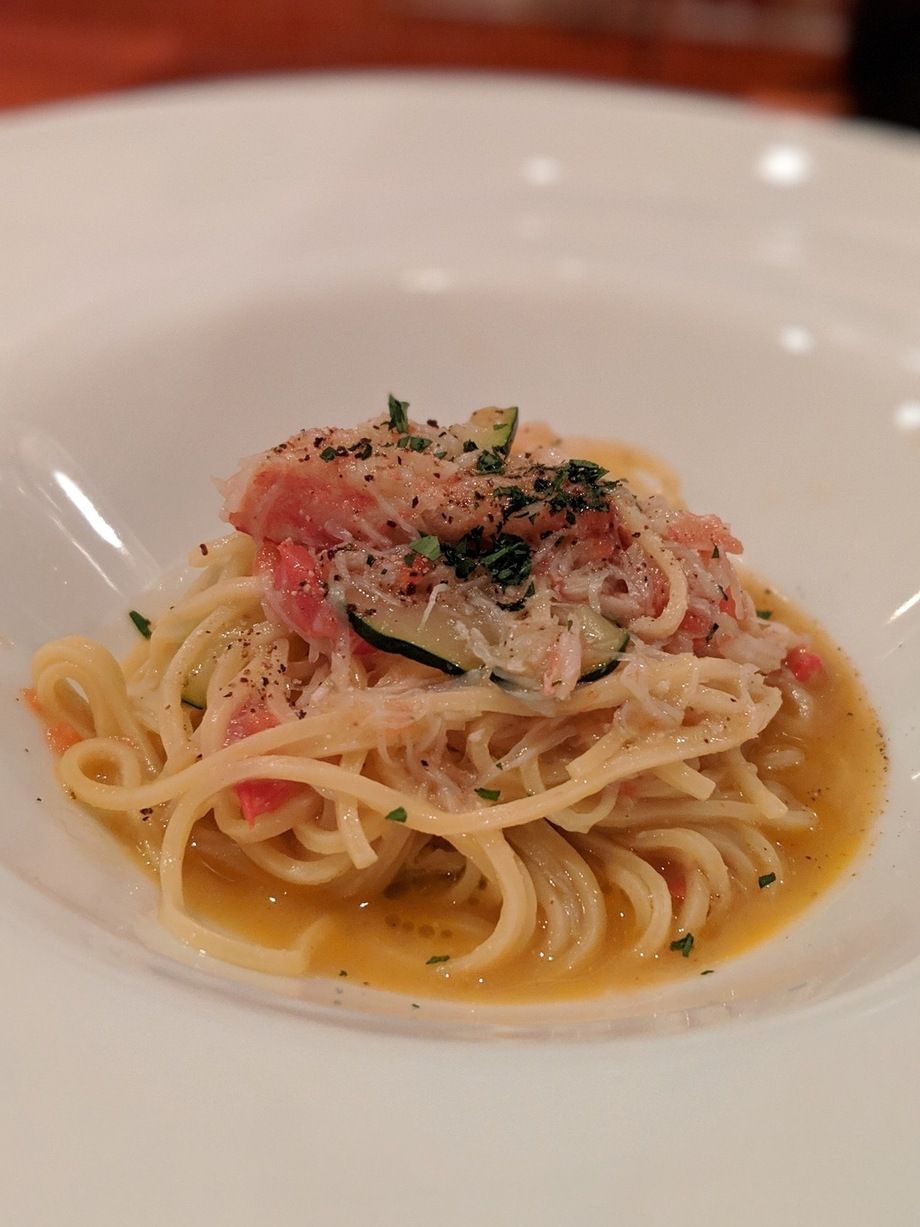 タリオリーニ ズワイ蟹と蟹味噌