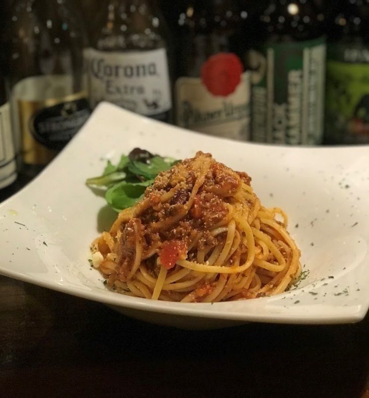 特製挽肉のミートソースパスタ