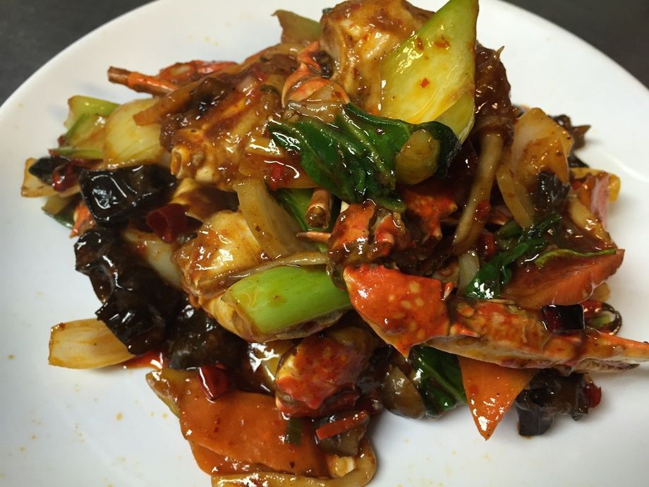 渡り蟹のピリ辛炒め