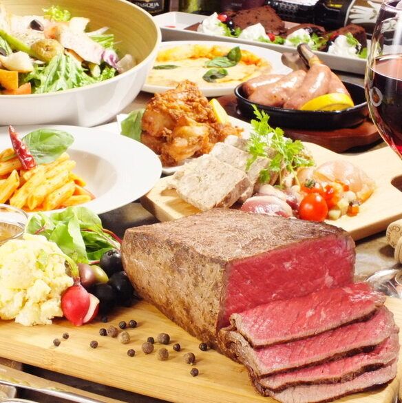 【歓迎会に】プレミアム肉バルコース♪2時間飲み放題付き　全10品　5000円