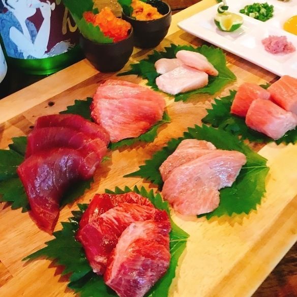 全9品料理付き、マグロ天国コース。飲み放題付き5480円→4980円 