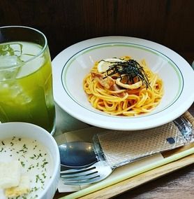 明太クリームパスタ