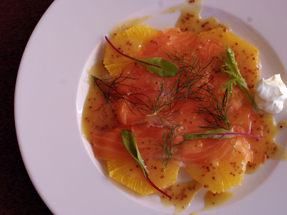スモークサーモンとオレンジ
