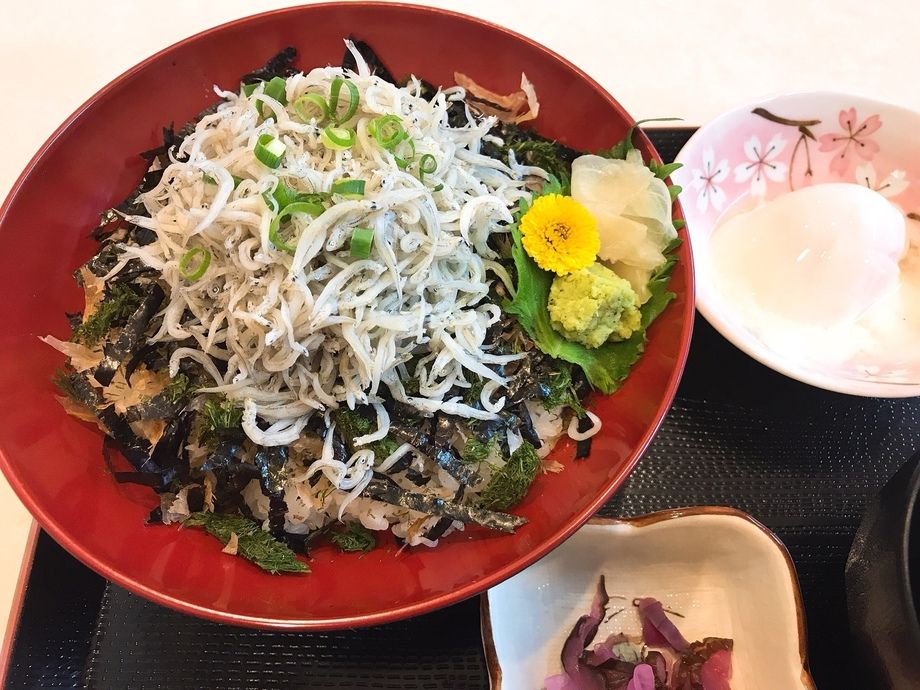 山盛りしらす丼　温玉付き