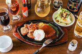 ハンバーグ&鶏の唐揚