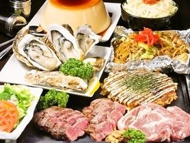 歓送迎会向け一番人気【牛塊ステーキ+牡蠣バター付70種2時間飲放】火コース　