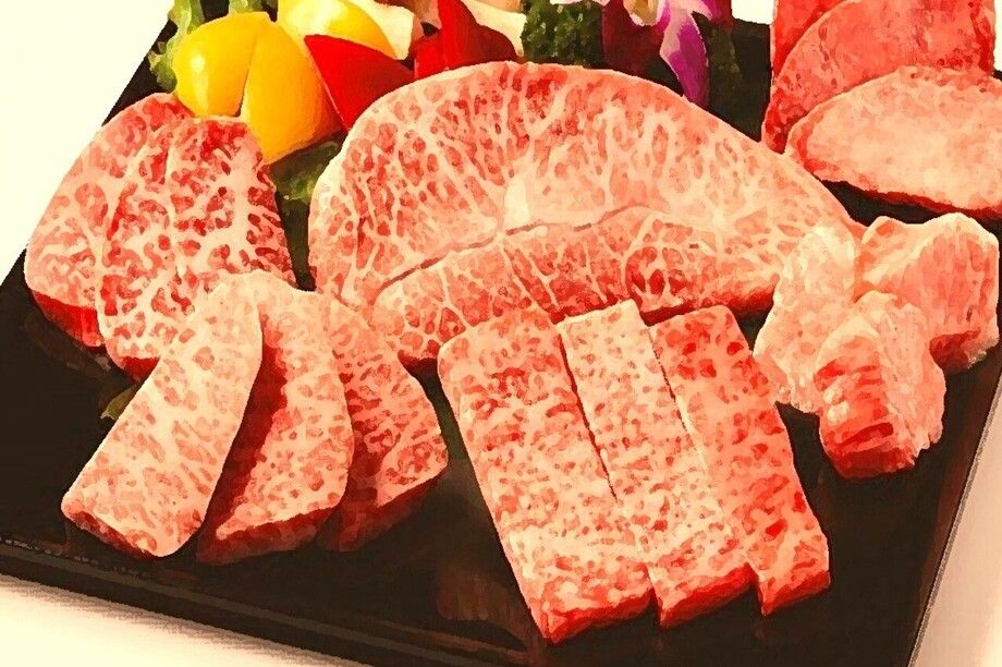 肉まるにおまかせ3品＋おまけ付Set、、、富士山溶岩プレートde焼き♪♪♪（2900円（税抜））
