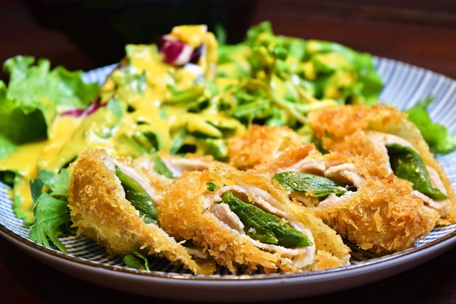 九条葱の肉巻き揚げ